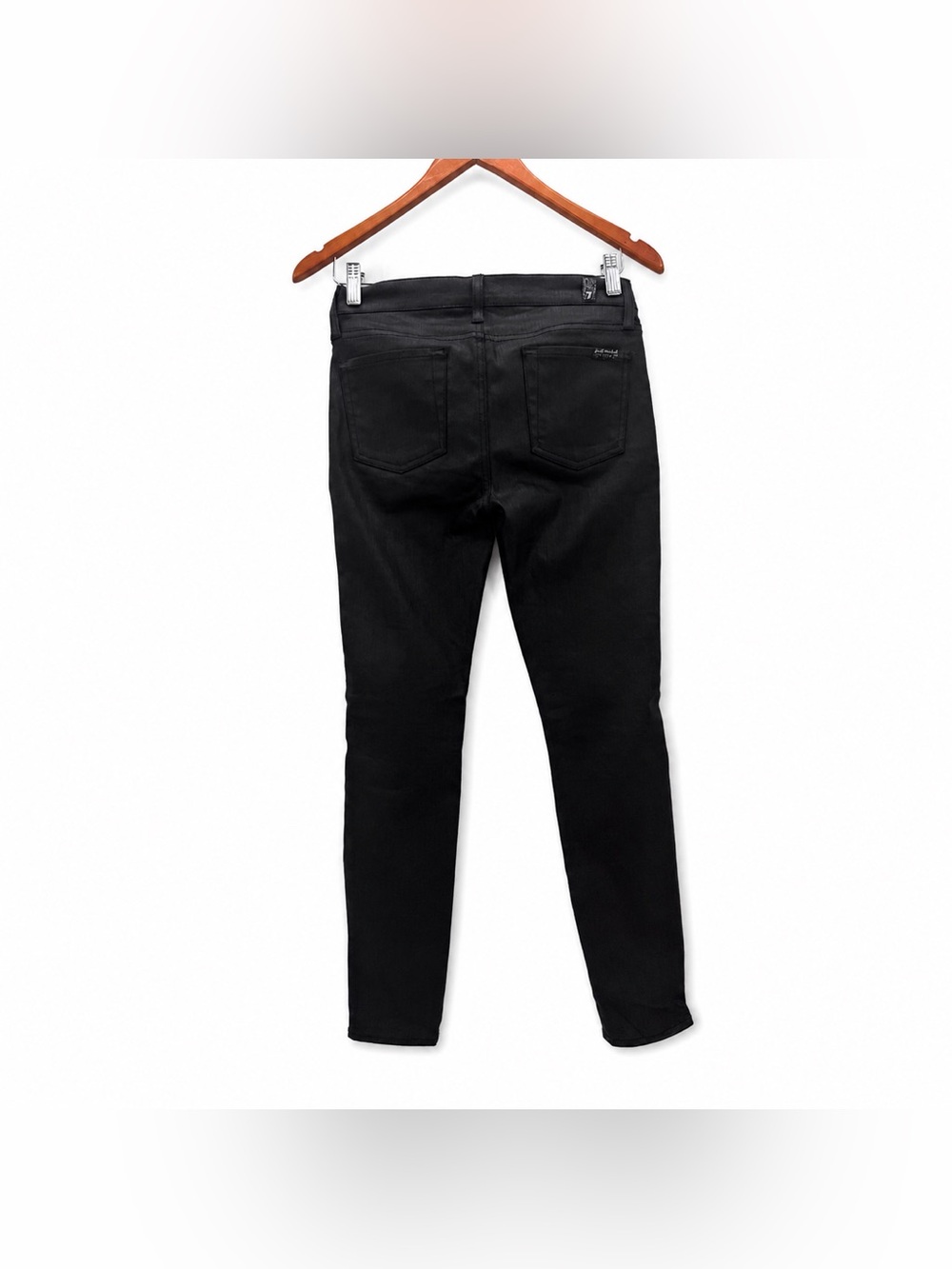 7 For All Mankind Gray/Black Jeggings Skinny Fit Zipper Detail Stretch Pants - Picture 4 of 13